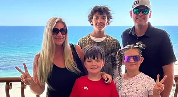 Sarah Mitchell and her family